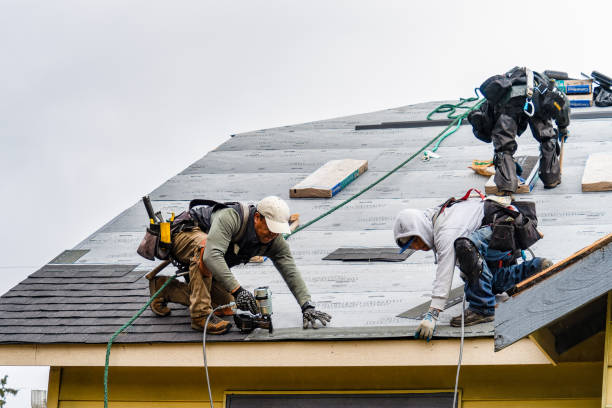 Professional Roof Installation technician working in Waverley, MA